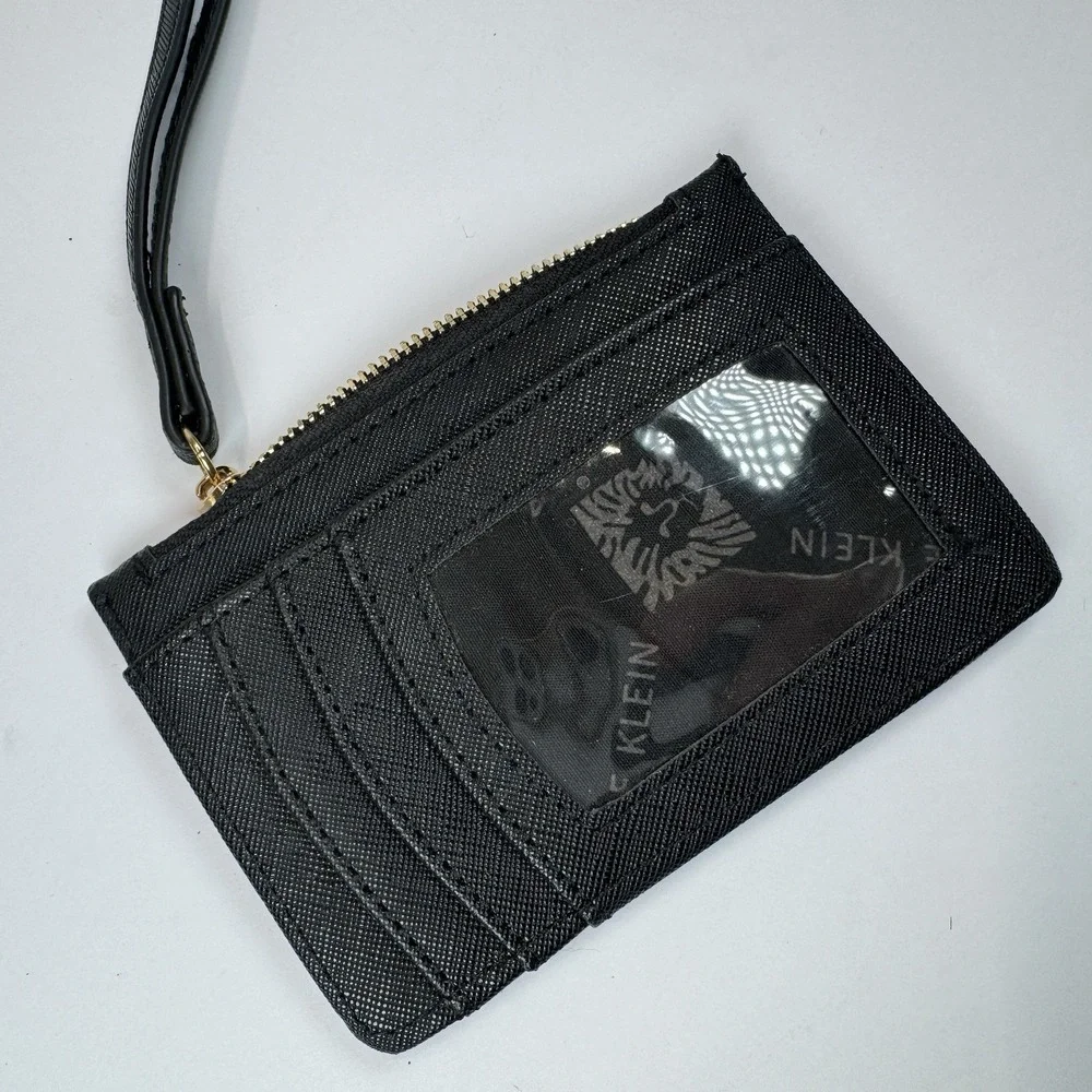 Anne Klein Mini Wallets‎ Lot Of 2 Black & Blue Card Holder Zip Coin Purse Set